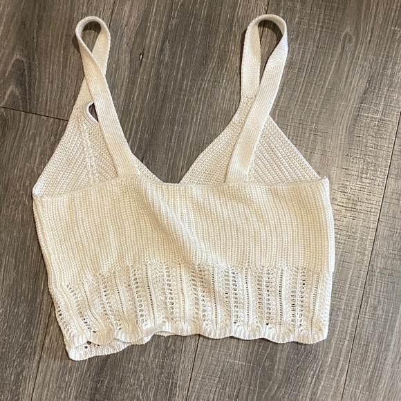 Chic Cream Knit Women's Crop Top - Picture 6 of 8